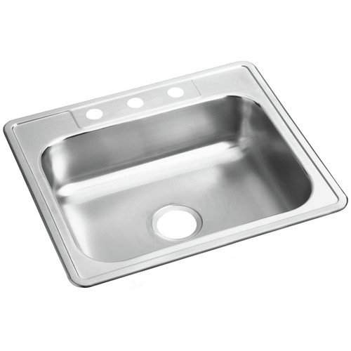 Elkay D125221 Dayton 25 in. x 22 in. x 6-9/16 in. Single Bowl Drop-in Stainless Steel Bar Sink image number 0