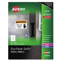 Avery 61514 Surface Safe 3.5 in. x 5 in. Removable Safety Sign Labels - White (4-Piece/Sheet 15-Sheet/Pack) image number 0