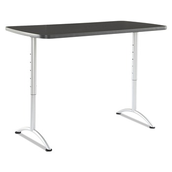 Iceberg 69317 ARC 60 in. x 30 in. x 30 - 42 in. Rectangular Adjustable Height Table - Graphite/Silver