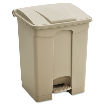 Safco 9923TN Large Capacity Plastic Step-On Receptacle, 23gal, Tan