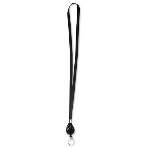  | Advantus 75547 34 in. Long, Ring Style, Lanyards with Retractable ID Reels - Black (12/Pack) image number 0