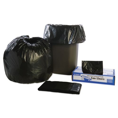 Stout by Envision T3340B13 Total Recycled Content Plastic Trash Bags, 33 Gal, 1.3 Mil, 33-in X 40-in, Brown/black, 100/carton image number 0