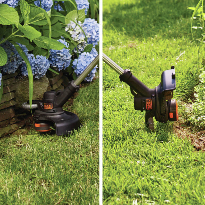 20V MAX 2-Speed 12 in. String Trimmer/Edger Kit easily converts from trimmer to wheeled edger in seconds