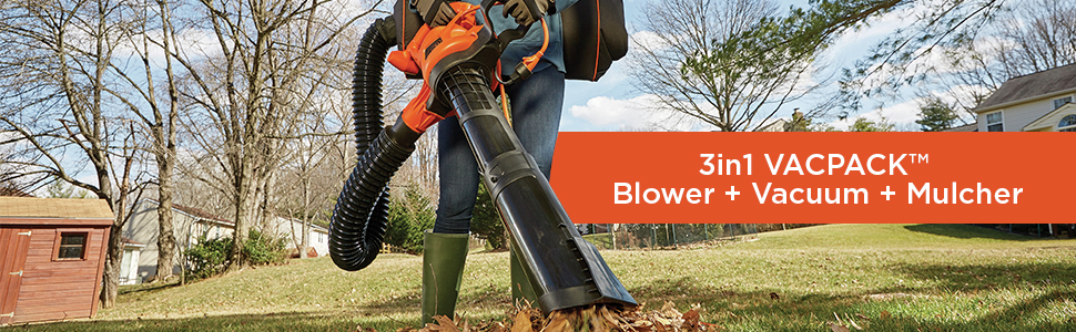 3 in 1 Vacpack Blower + Vacuum + Mulcher
