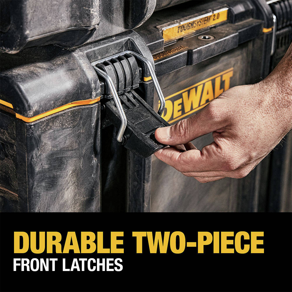 2-Piece metal front latches for added durability