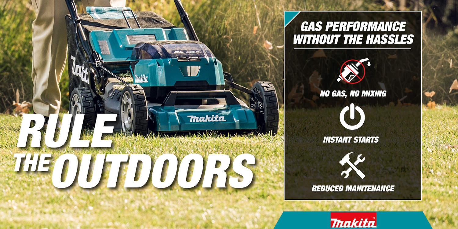 Rule the outdoors with cordless mowers with no need for gas and have reduced maintenance with instant start
