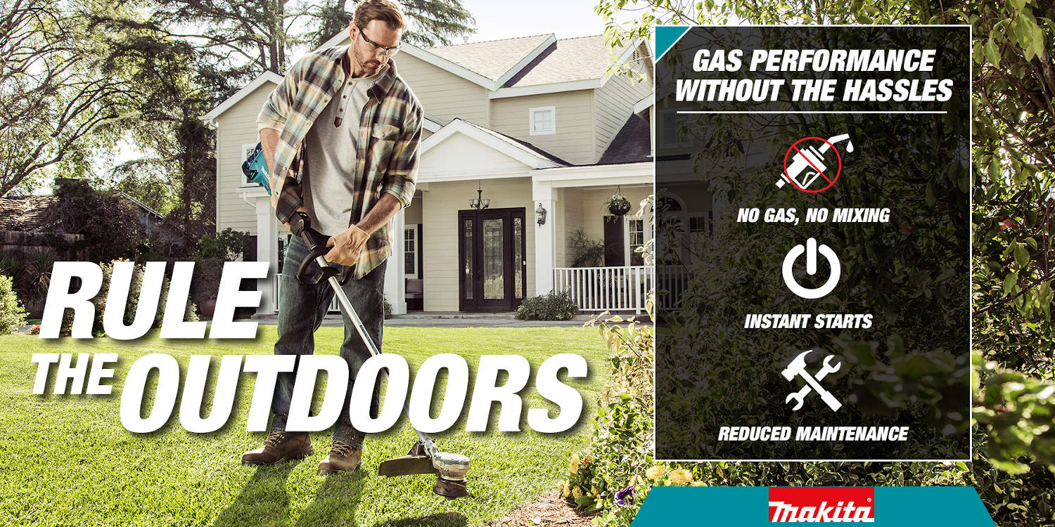 Rule the outdoors with cordless trimmers with no need for gas and have reduced maintenance with instant start