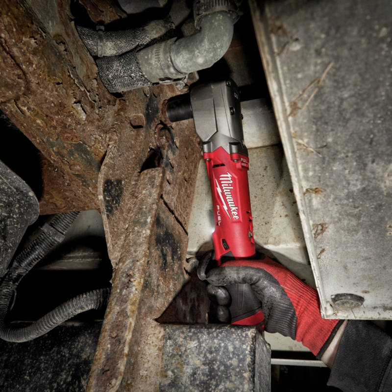 M12 FUEL Lithium-Ion 1/2 in. Cordless Right Angle Impact Wrench with Friction Ring features 4-Mode Drive Control provides up to 220 ft-lbs. nut-busting torque