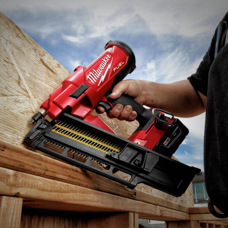 M18 FUEL Cordless Framing Nailer nails into dense engineered lumbers